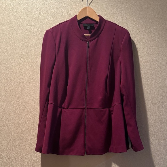Lane Bryant Women's Burgundy peplum Blazer - Picture 1 of 3